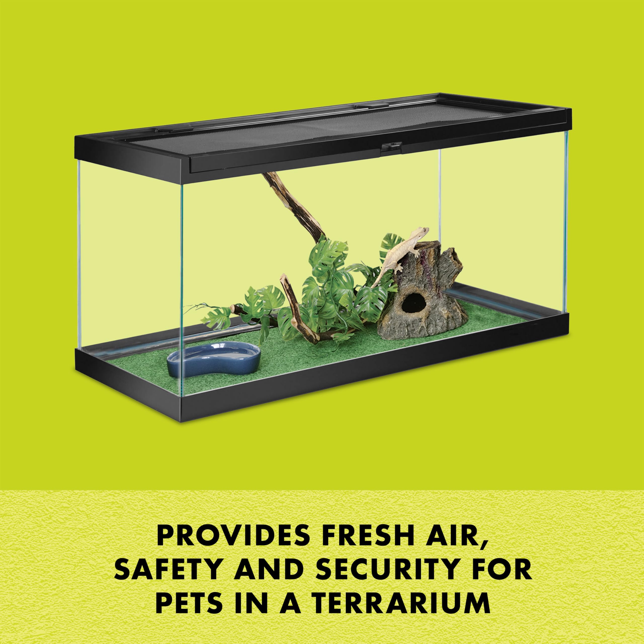 Zilla Fresh Air Screen Cover steel mesh close-up shows claw-resistance and heat tolerance.