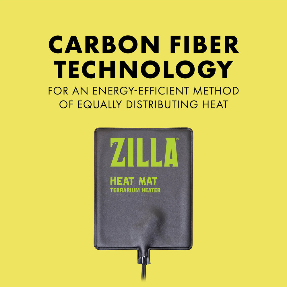Zilla Heat Mat carbon-fiber technology delivers even infrared warmth across the enclosure.