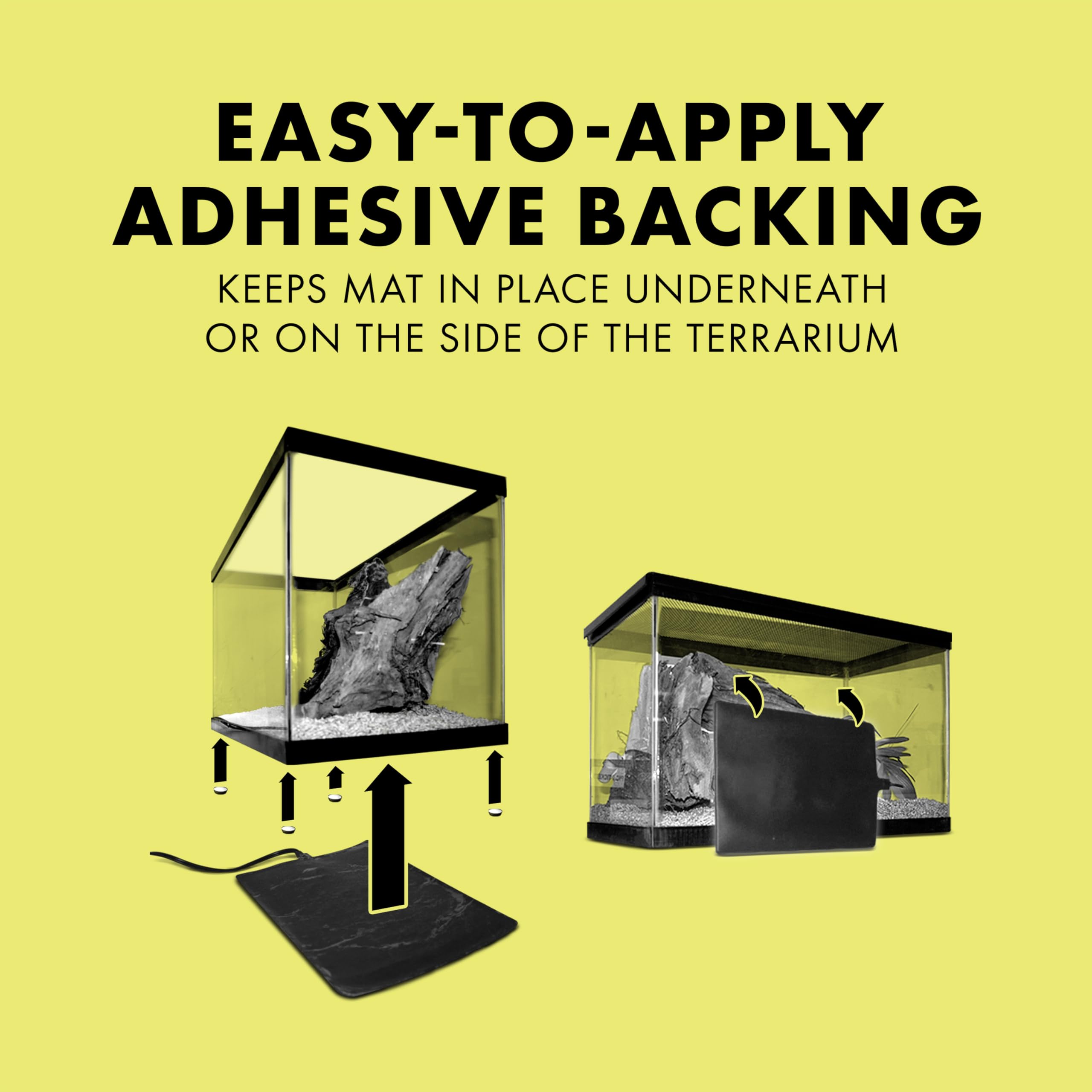 Zilla Heat Mat easy adhesive mounting ensures optimal heat transfer in tanks.