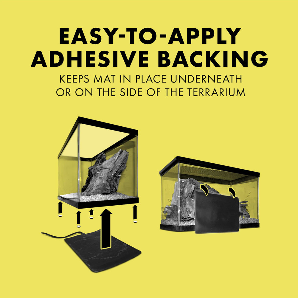 Zilla Heat Mat easy adhesive mounting ensures optimal heat transfer in tanks.