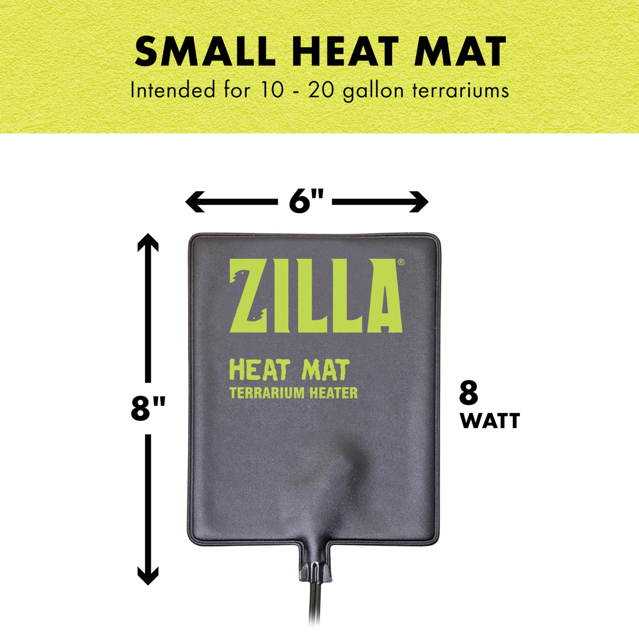 Zilla Heat Mat provides uniform heat with no hotspots for reptile comfort.
