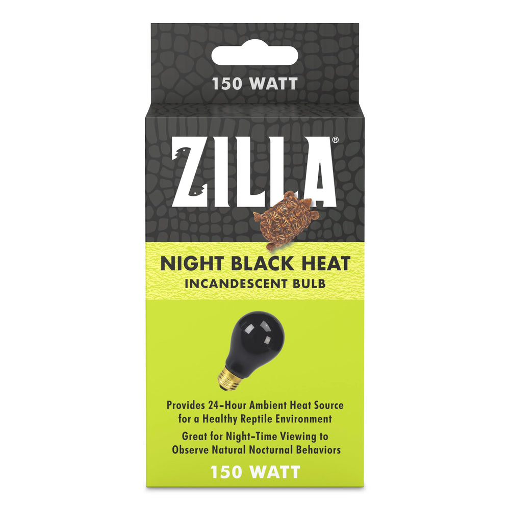 Zilla incandescent night-black bulb illuminates the terrarium for nocturnal conditions.