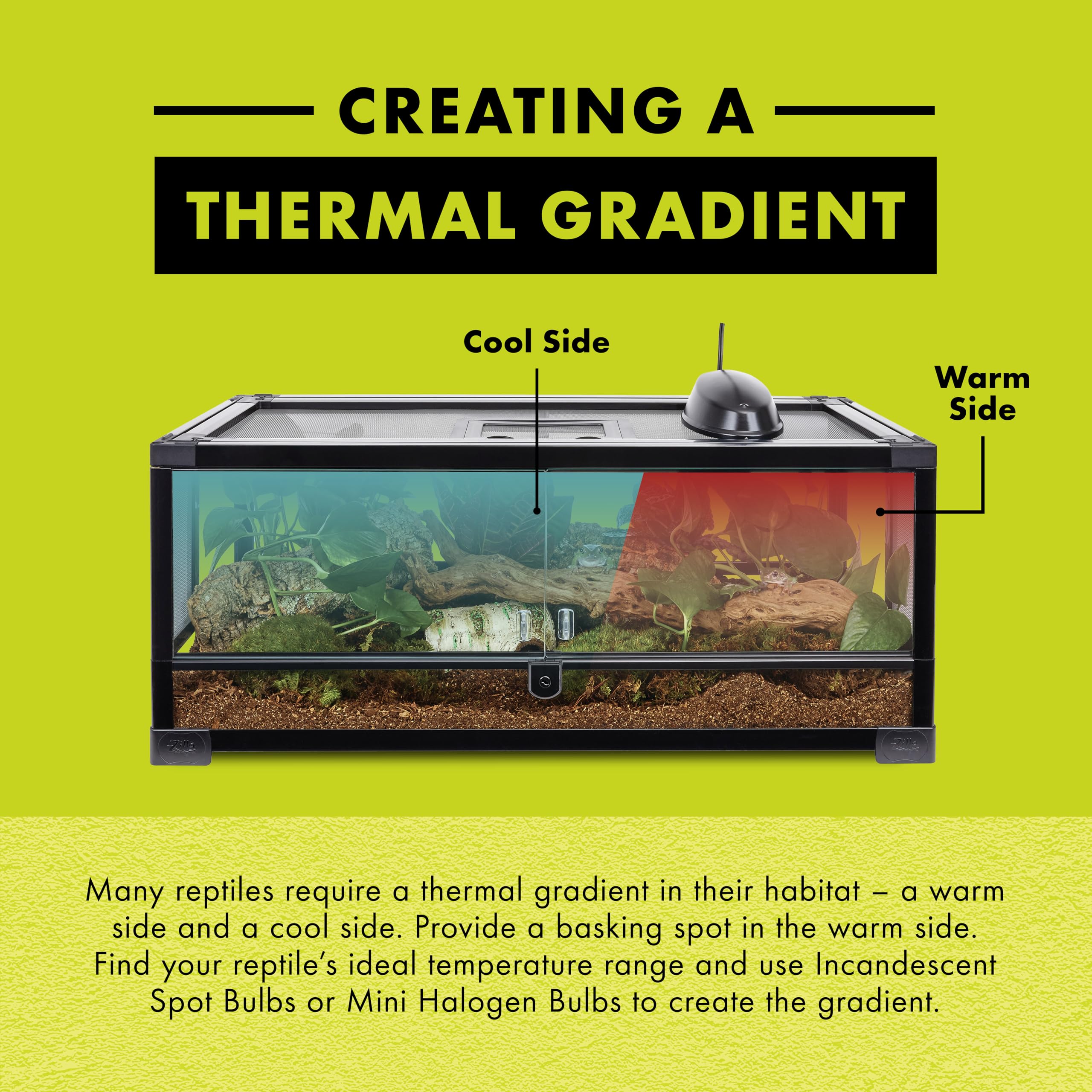 Zilla incandescent night-red warmth provides gentle night heat for nocturnal species.