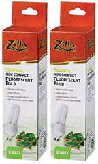 Zilla mini compact tropical fluorescent bulb 6W in 2-pack for tropical UVB simulation