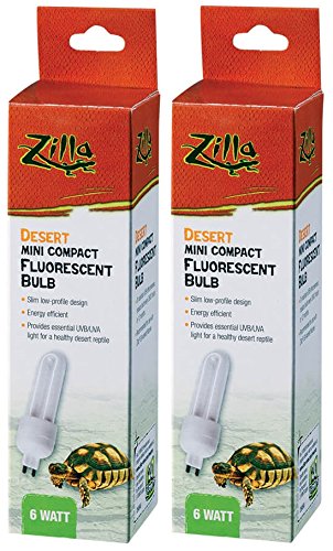 Zilla mini desert fluorescent bulb 6W for UVB and safe reptile basking
