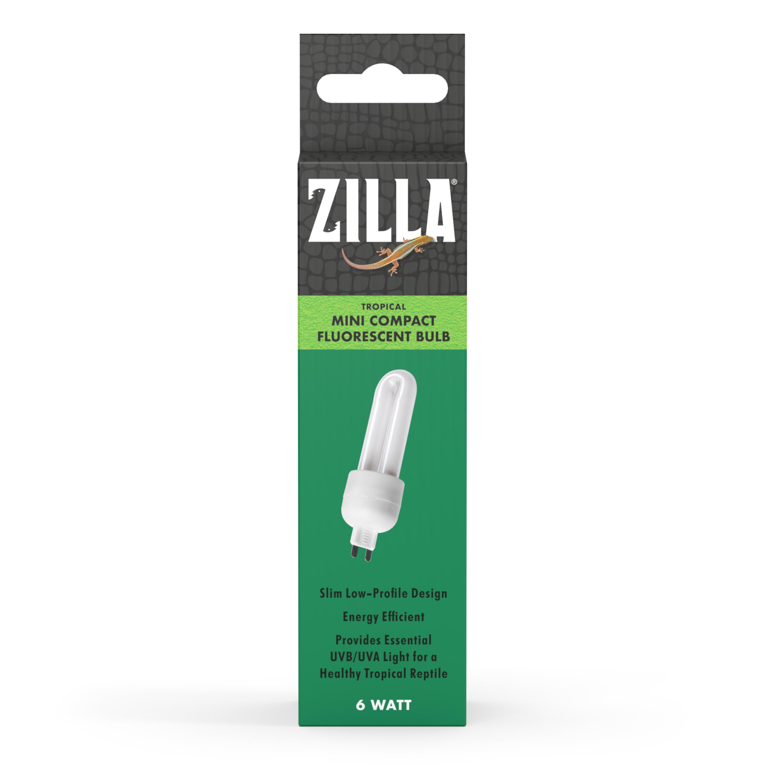 Zilla Mini Tropical bulb UVB output at 12 inches for tropical lighting.