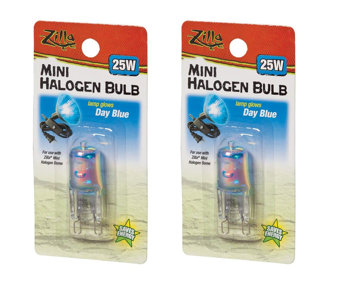 Zilla mini halogen bulb 25W Day Blue front view provides efficient reptile warmth and light