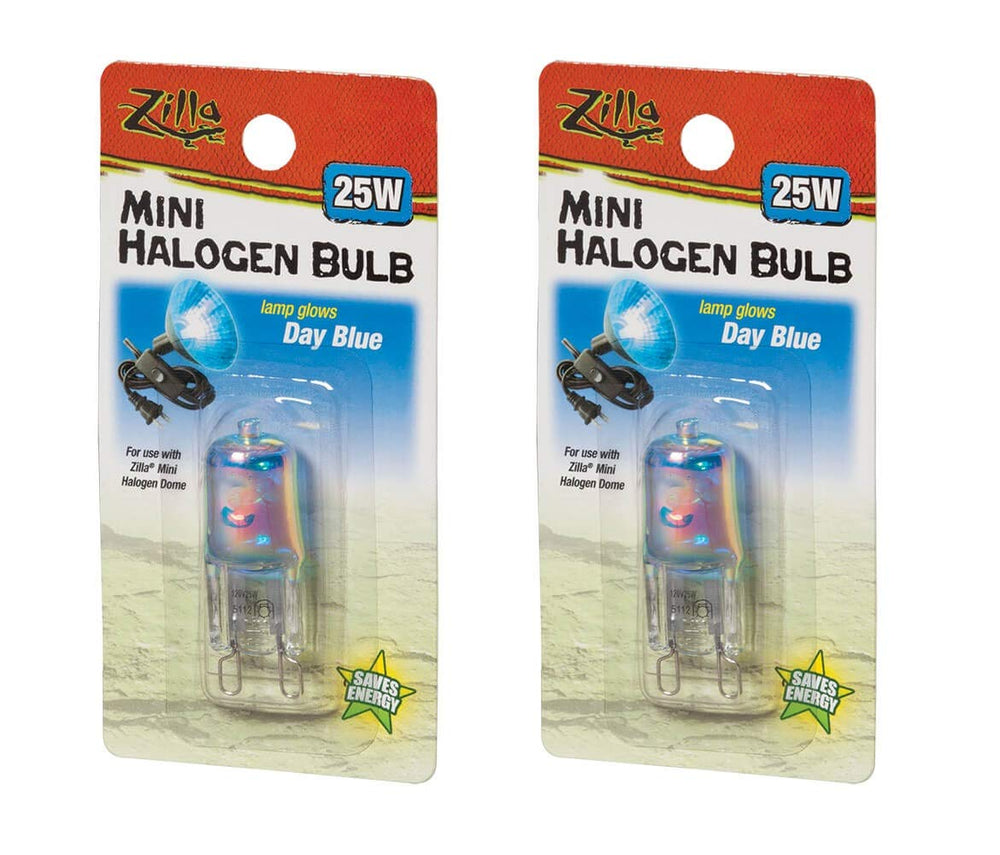 Zilla mini halogen bulb 25W Day Blue front view provides efficient reptile warmth and light