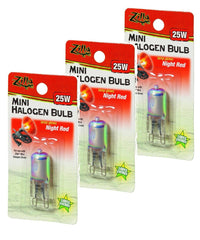 Zilla Mini Halogen Lamp Reptile Bulb night-red glow for terrarium warmth.