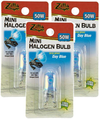Zilla Mini Halogen Lamp Reptile Bulb Day Blue 50W providing daytime warmth and light