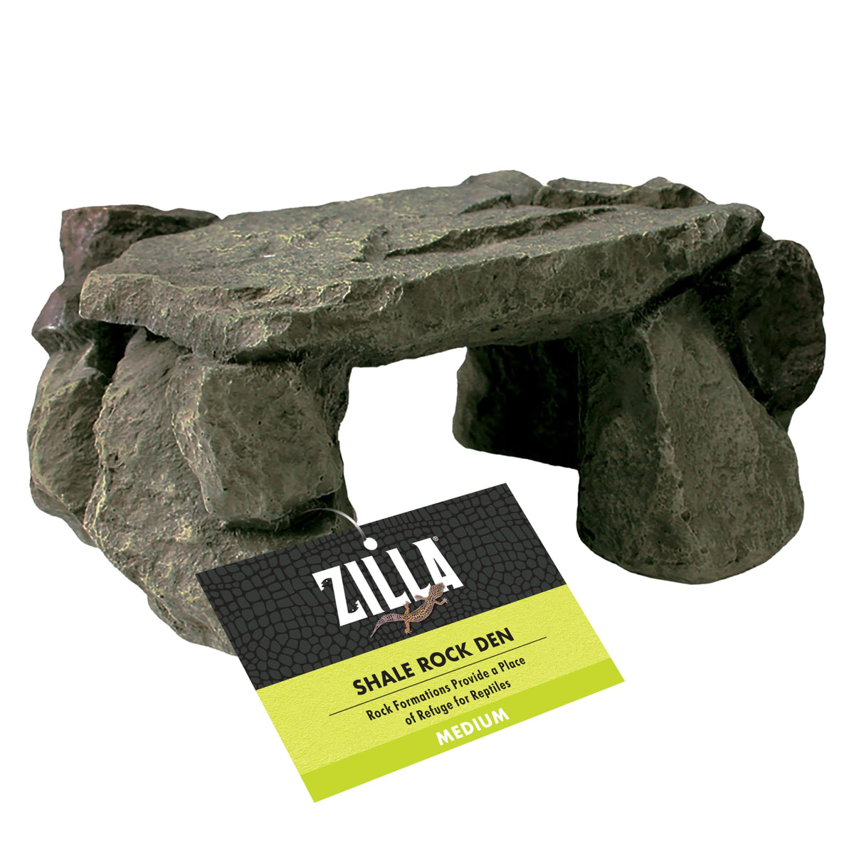 Zilla pet reptile shale rock den provides natural hiding and basking rock for reptiles.
