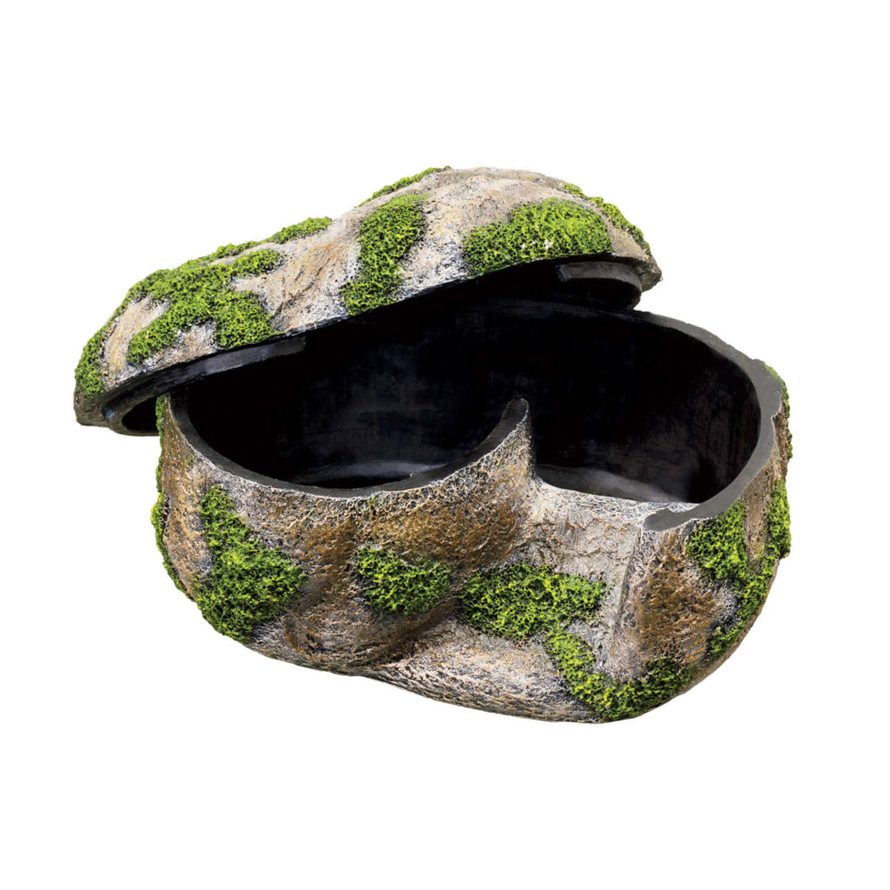 Zilla pet terrarium rock lair dark den interior for secure hide and humidity.