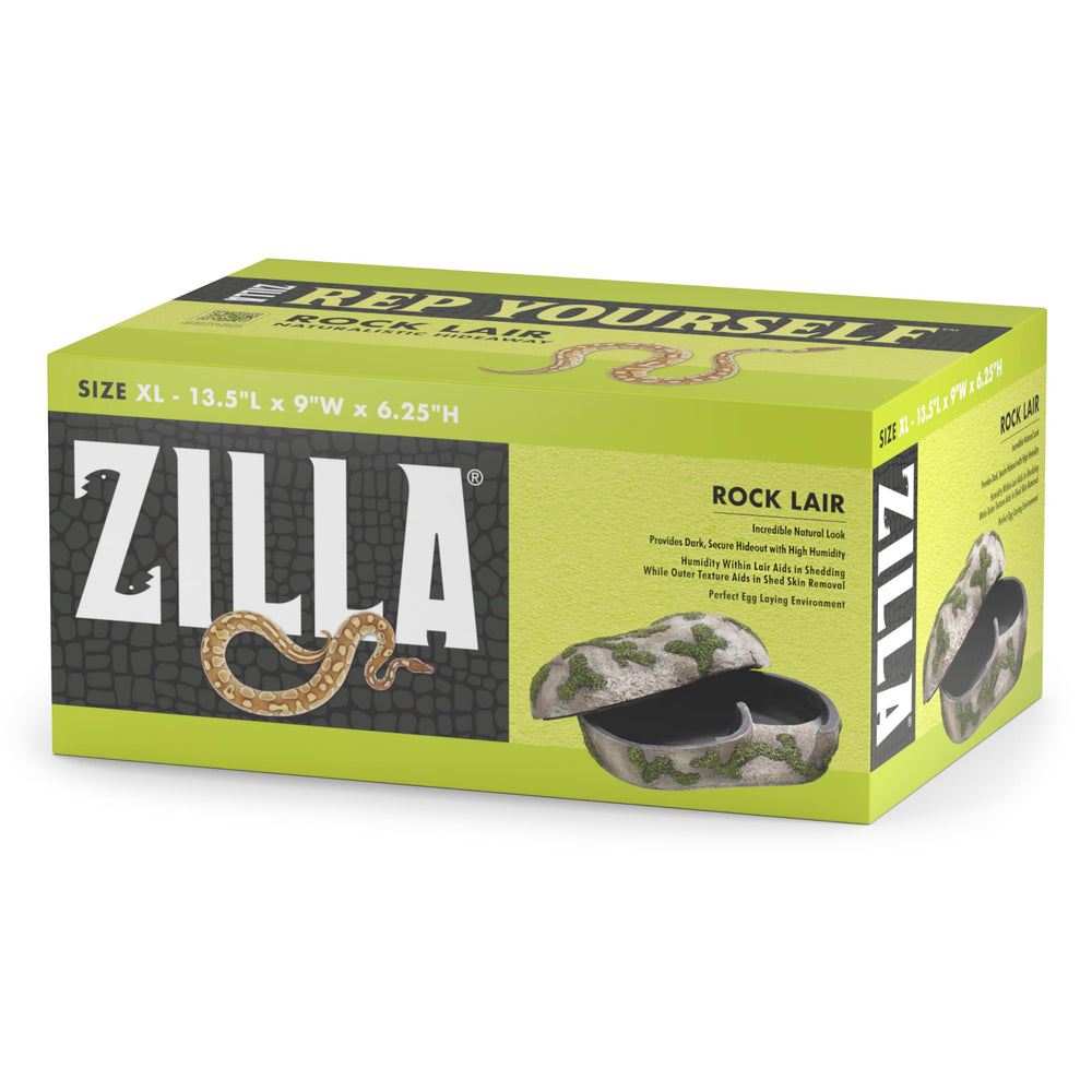 Zilla Pet Terrarium Rock Lair side entrance enables easy entry and improved airflow for reptiles