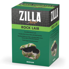 Zilla pet terrarium rock lair side entrance for easy access and airflow.