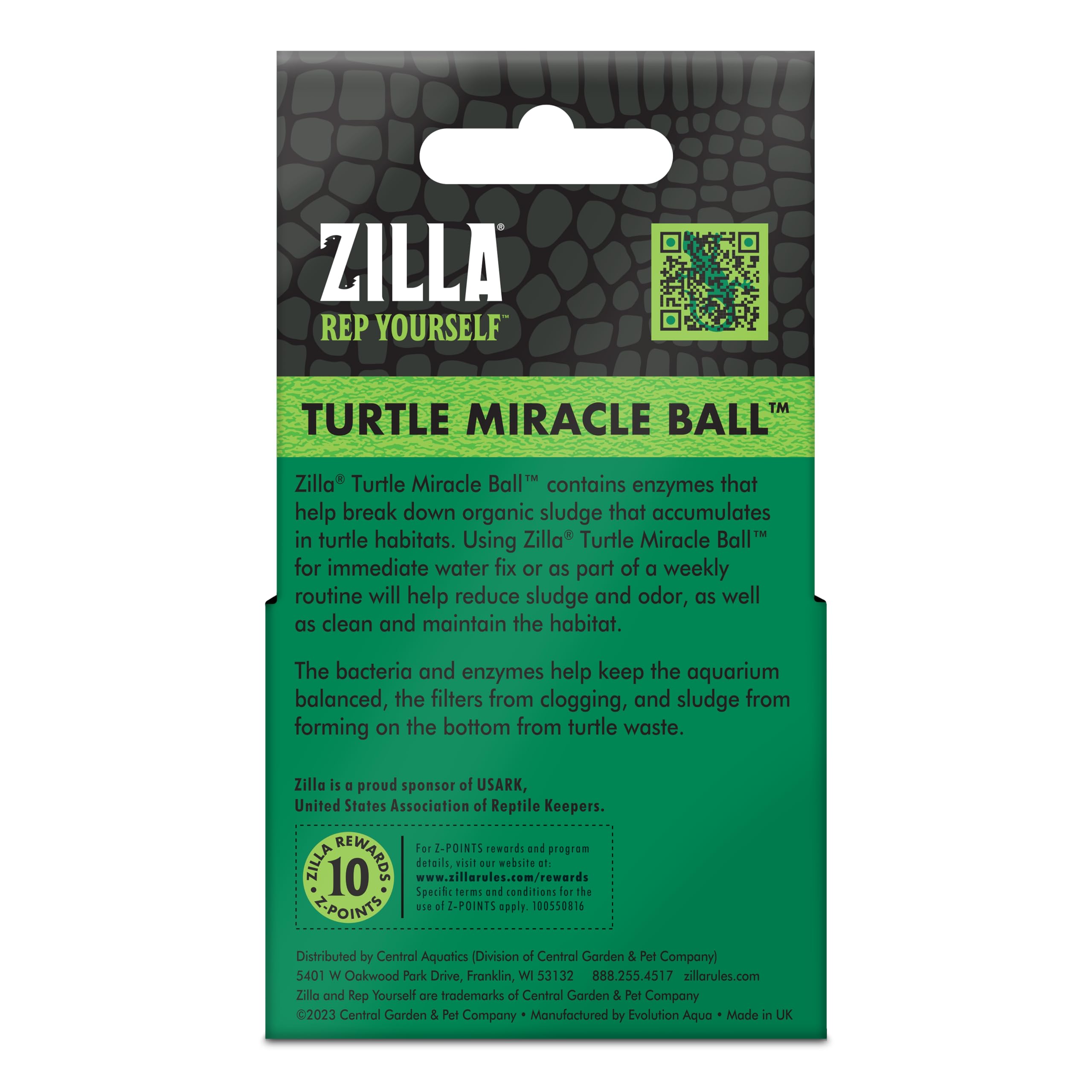 Zilla Turtle Miracle Ball fits up to 50 gallons of water