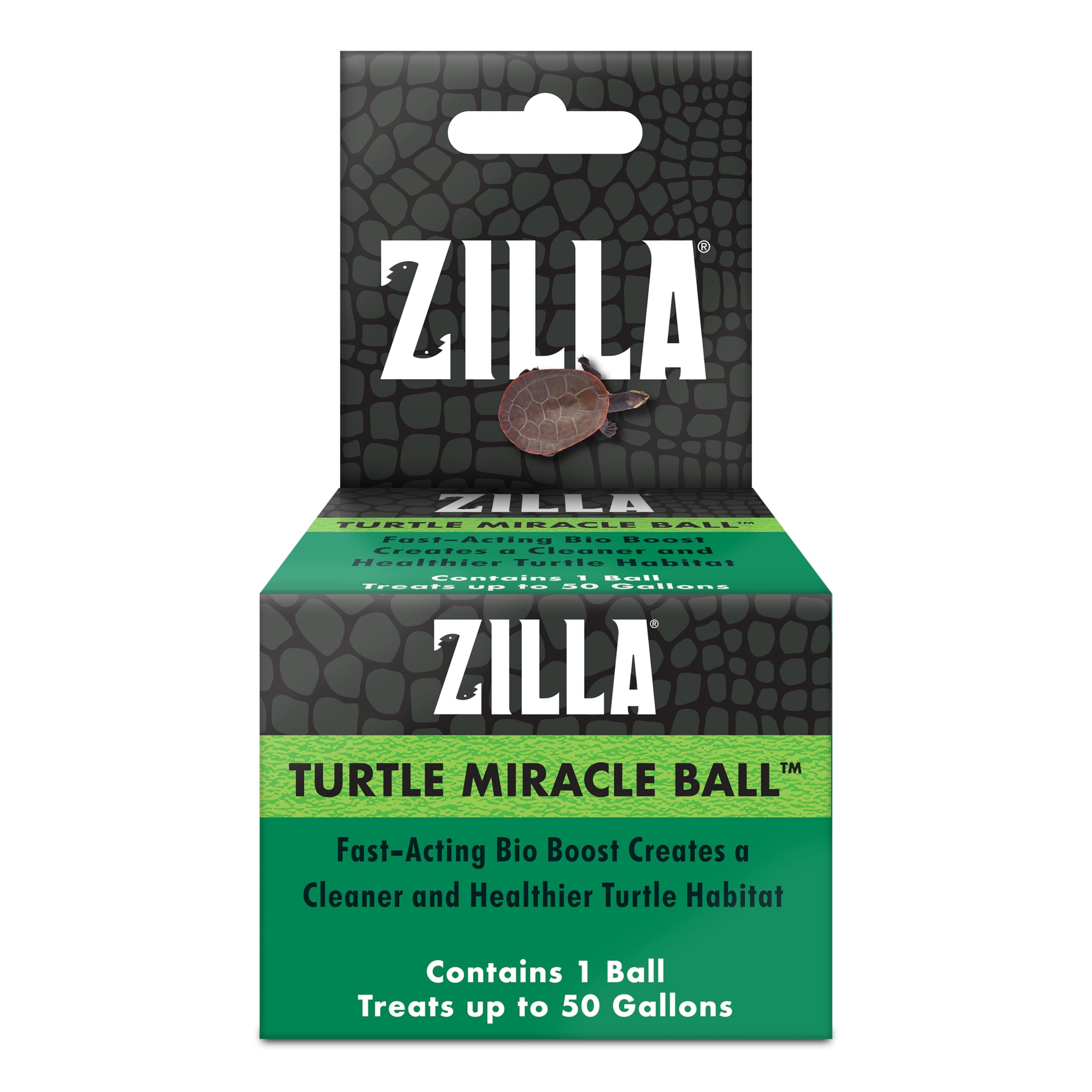Zilla Turtle Miracle Ball in tank reduces sludge for clearer water