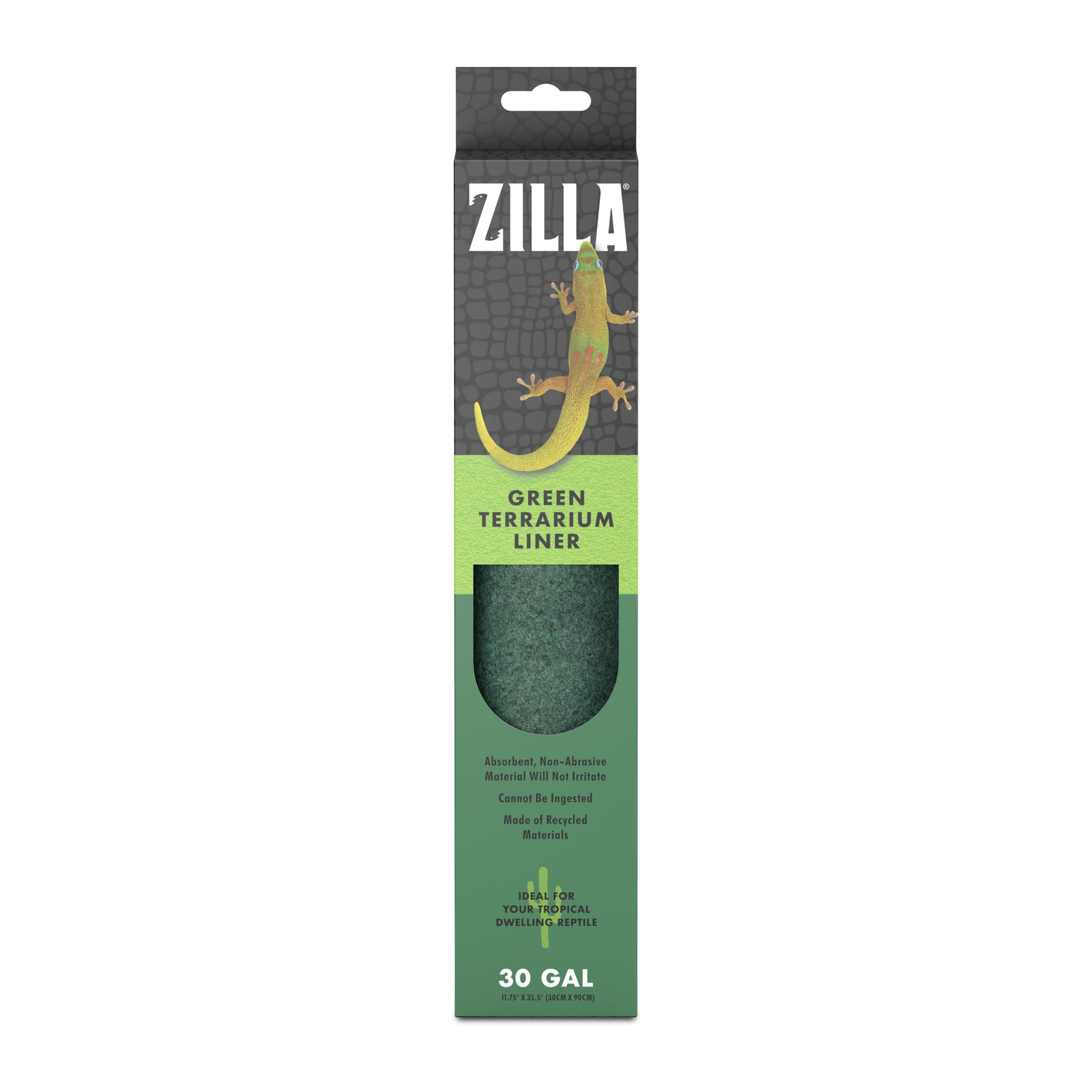 Zilla terrarium liner green roll demonstrates a safe, low-maintenance bedding option.