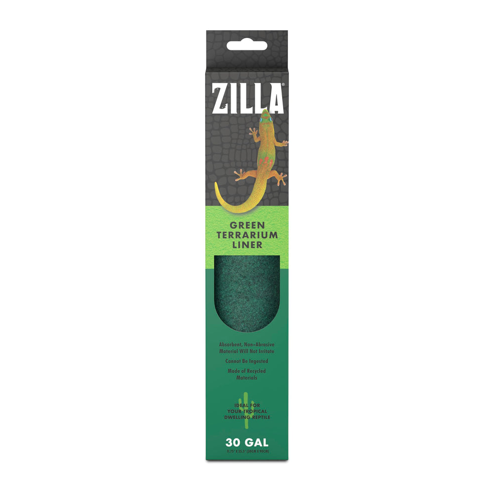 Zilla terrarium liner green roll demonstrates a safe, low-maintenance bedding option.