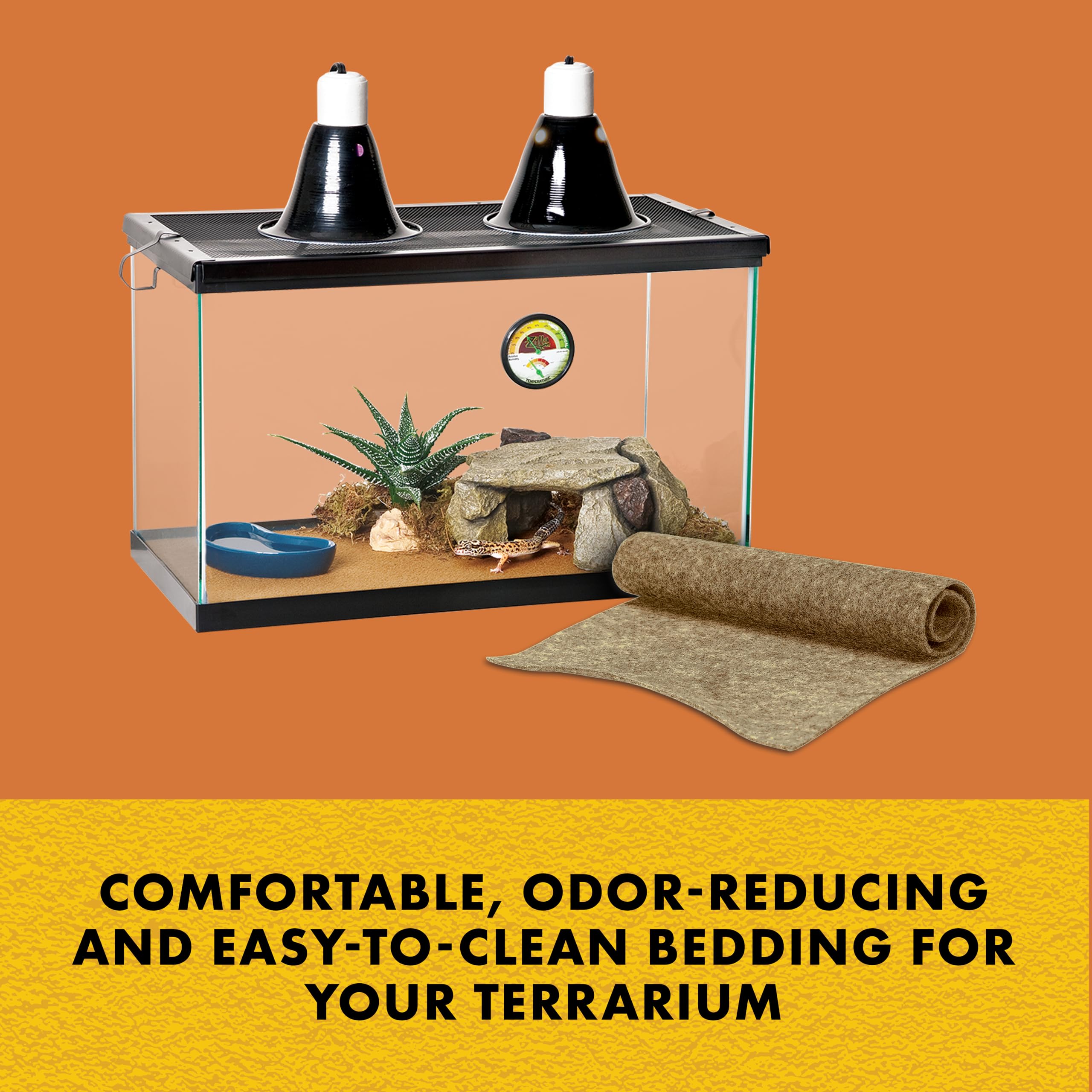 Zilla terrarium liner green roll showcases odor-reducing, easy-clean surfaces for habitats.