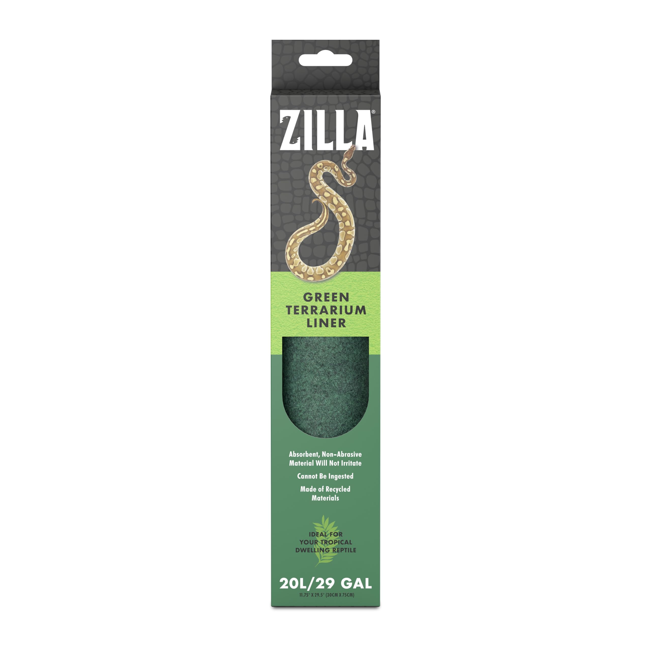 Zilla terrarium liner green roll-out for quick, clean habitat setup