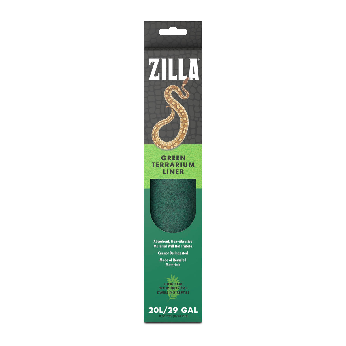 Zilla terrarium liner green roll-out for quick, clean habitat setup