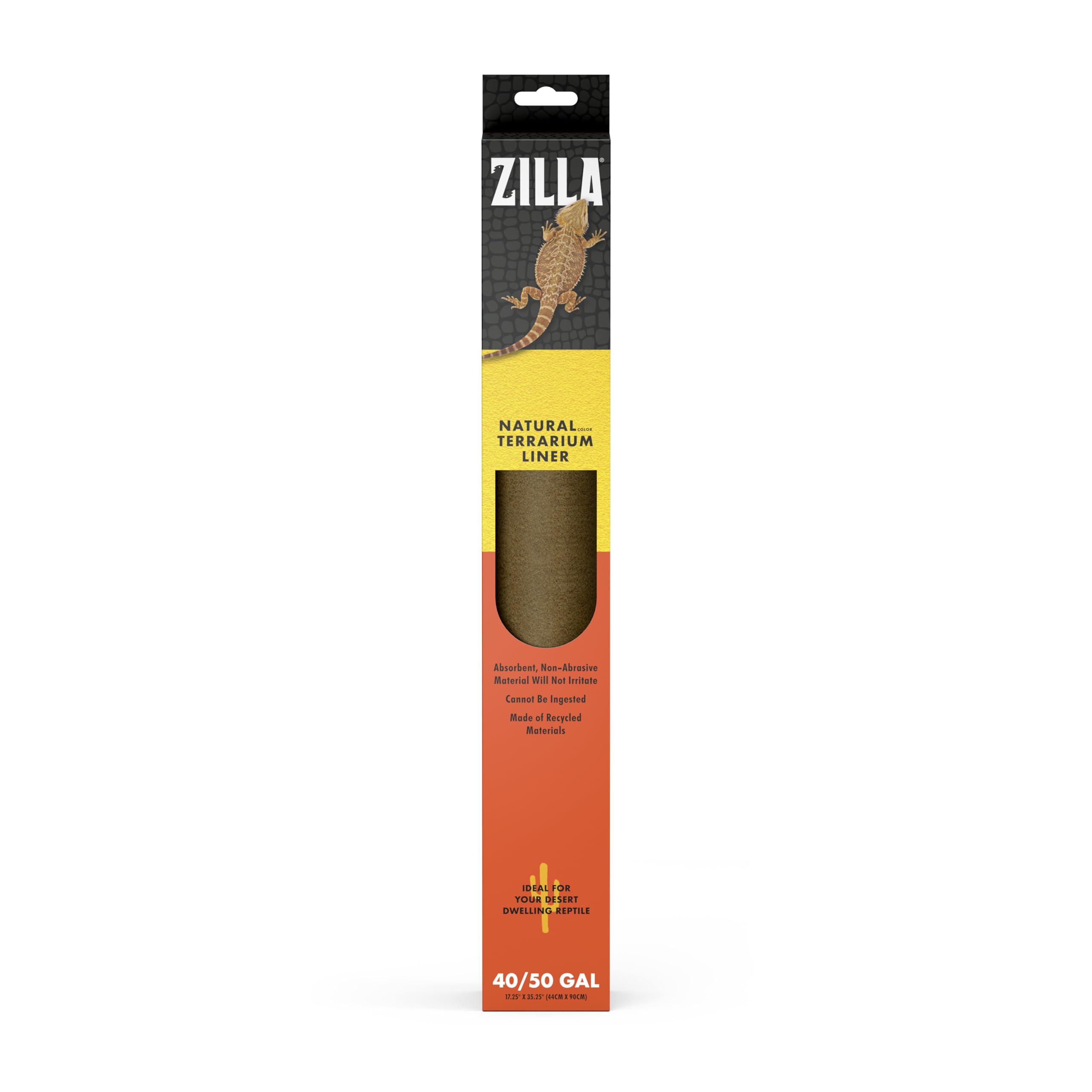 Zilla terrarium liner roll brown texture offers safe, low-maintenance bedding for reptiles.