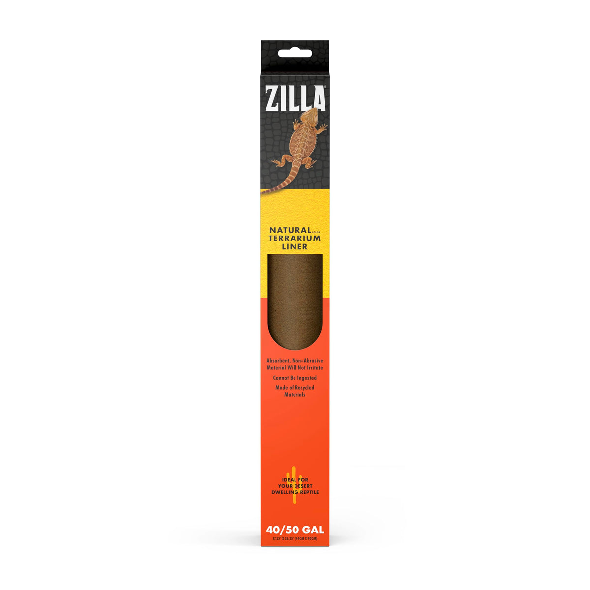 Zilla terrarium liner roll brown texture offers safe, low-maintenance bedding for reptiles.