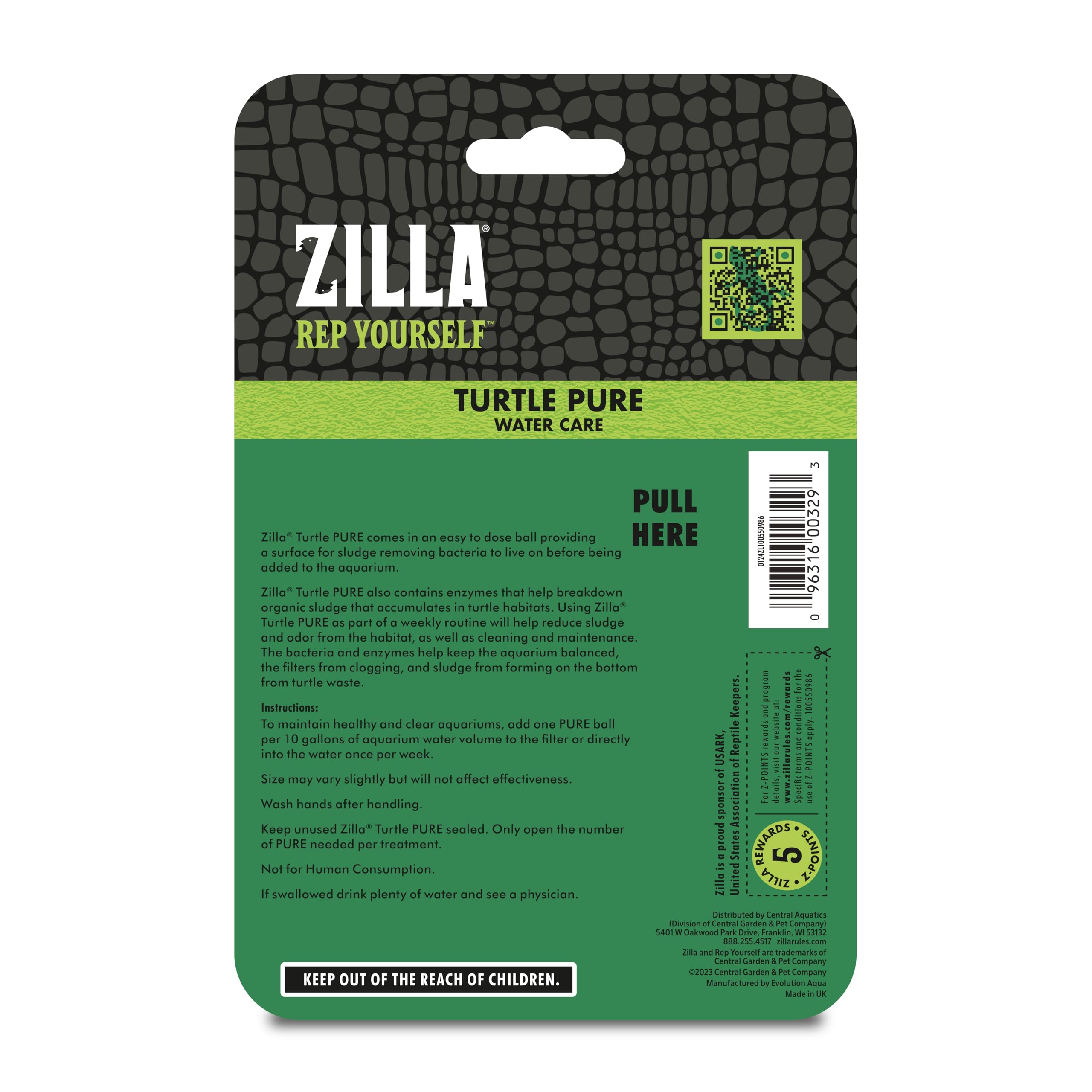 Zilla Turtle PURE sealed-packaging keeps unused portions fresh.