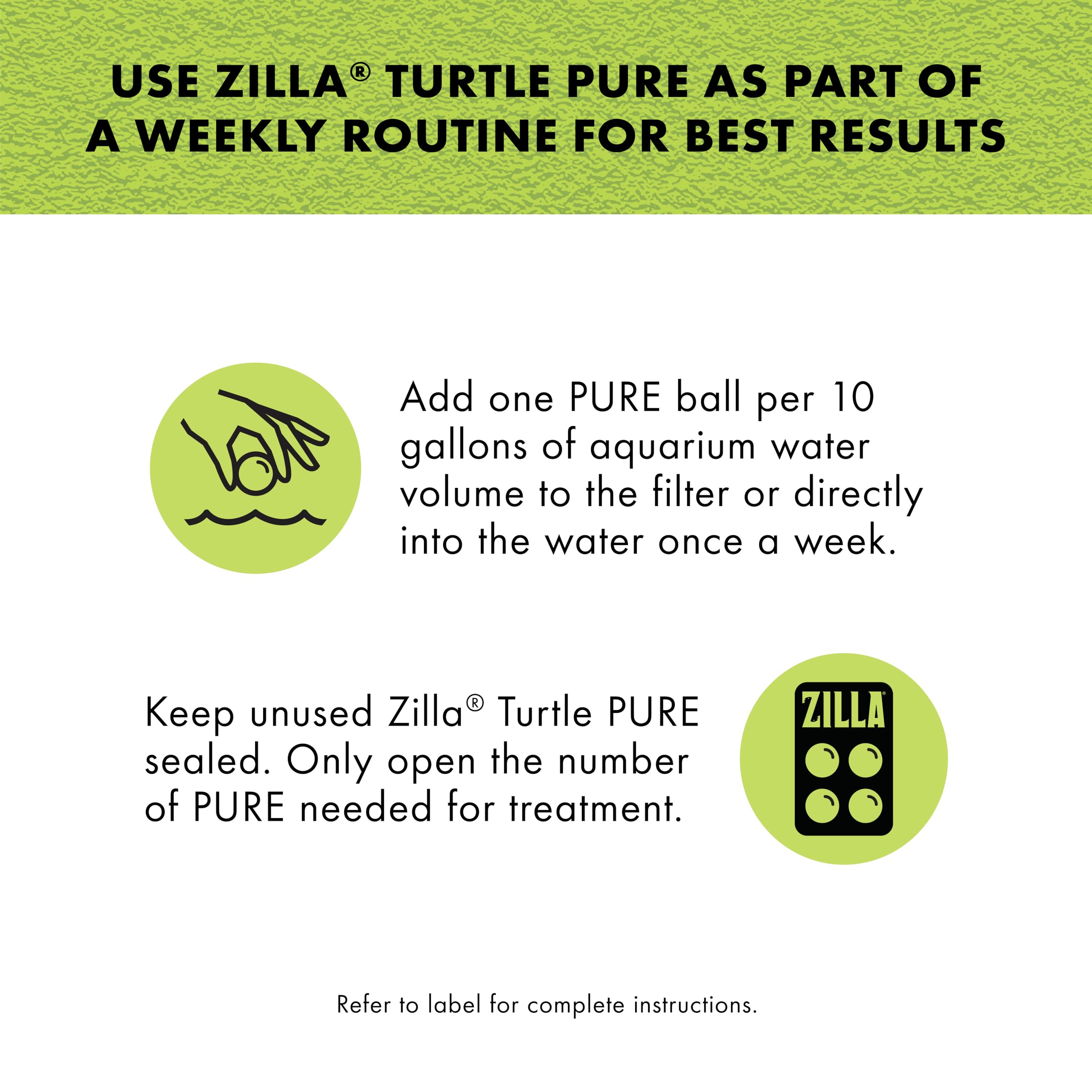 Zilla Turtle PURE weekly routine promotes cleaner water with minimal effort.
