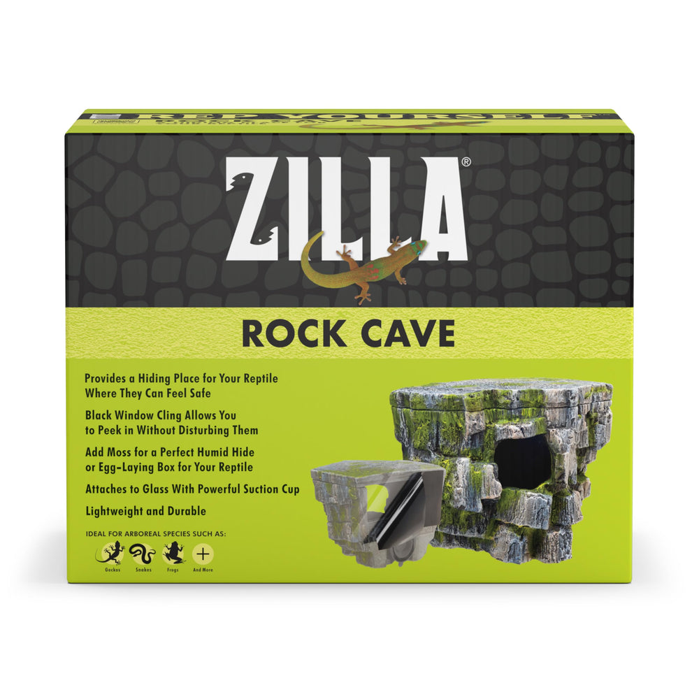 Zilla Vertical Decor Rock Cave grey tone blends with terrarium aesthetics