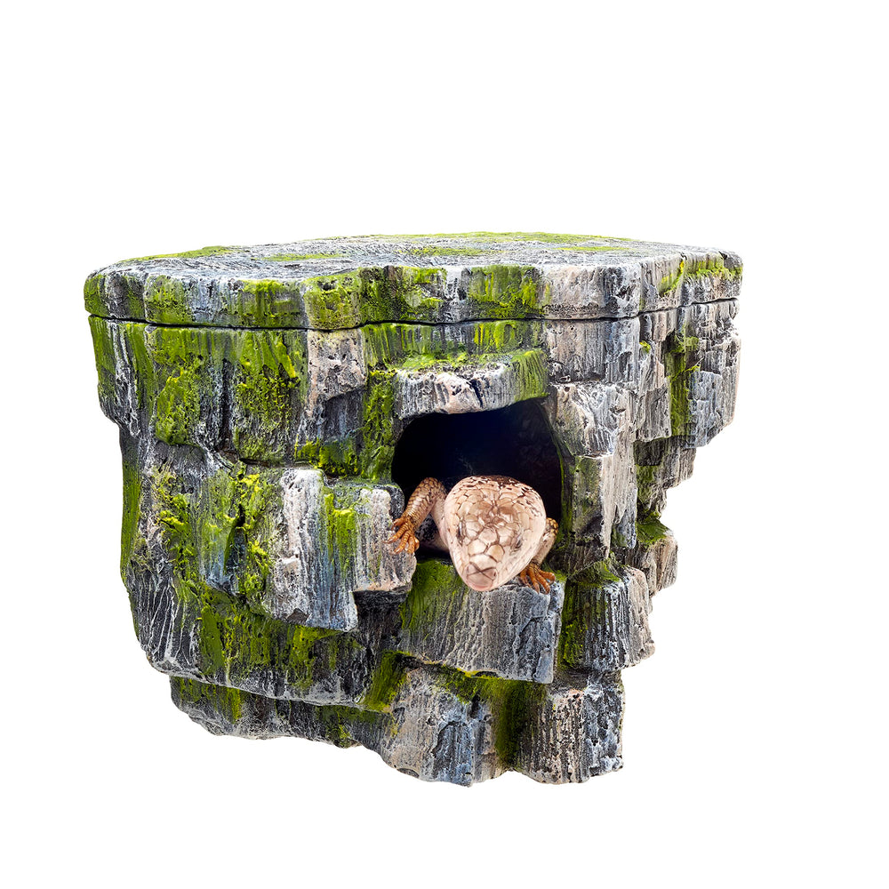 Zilla Vertical Decor Rock Cave closeup shows durable suction cup for secure placement