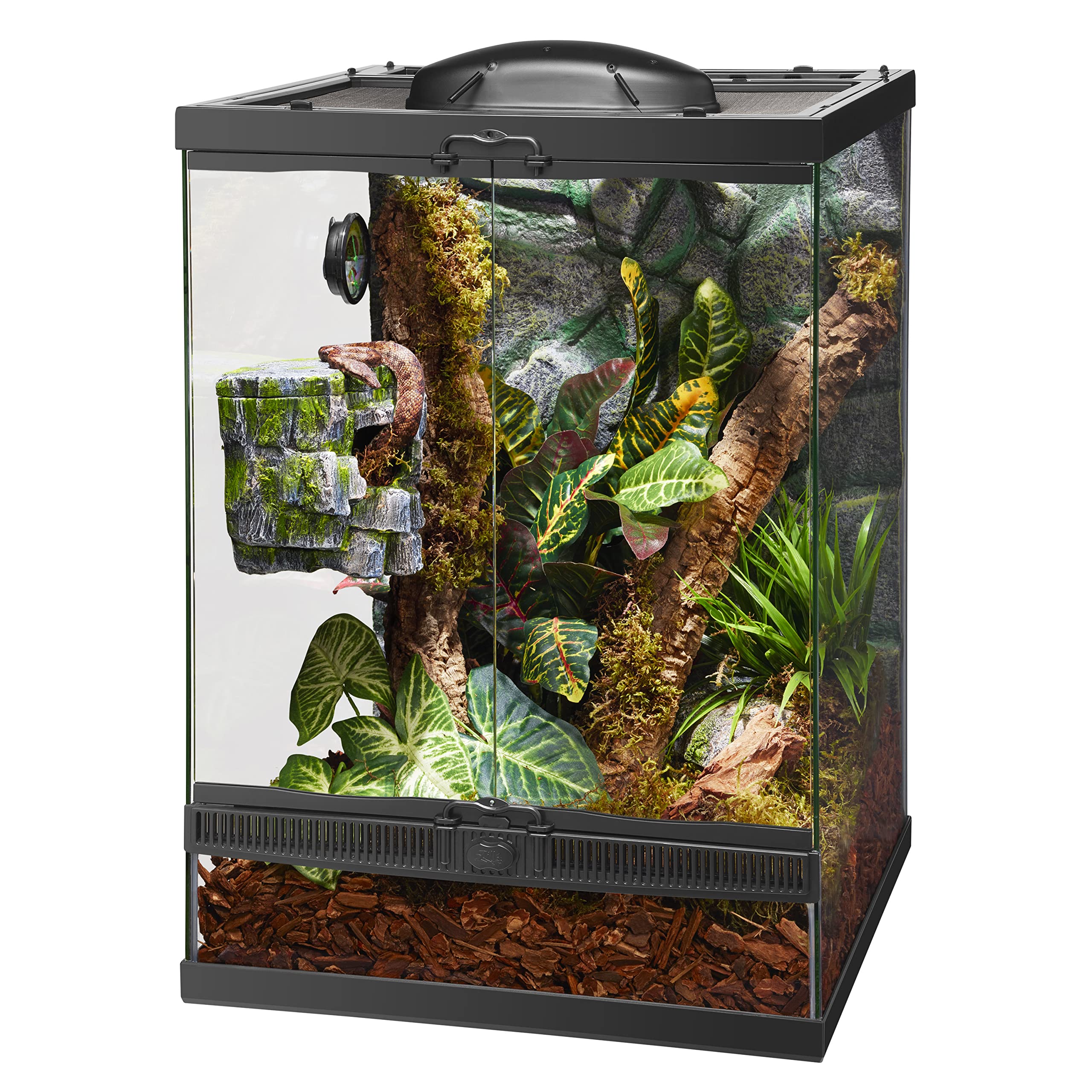 Zilla Vertical Decor Rock Cave window cling enables outside viewing without disturbance