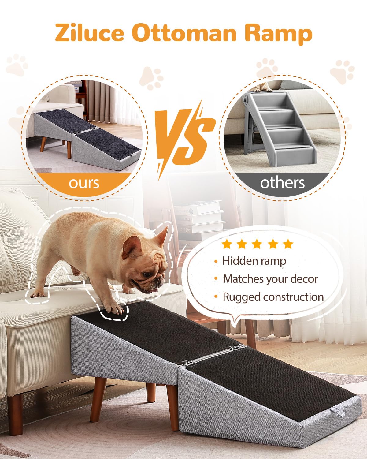 Ziluce dog ramp-sturdy-assembly shows quick setup with minimal fuss for busy homes.