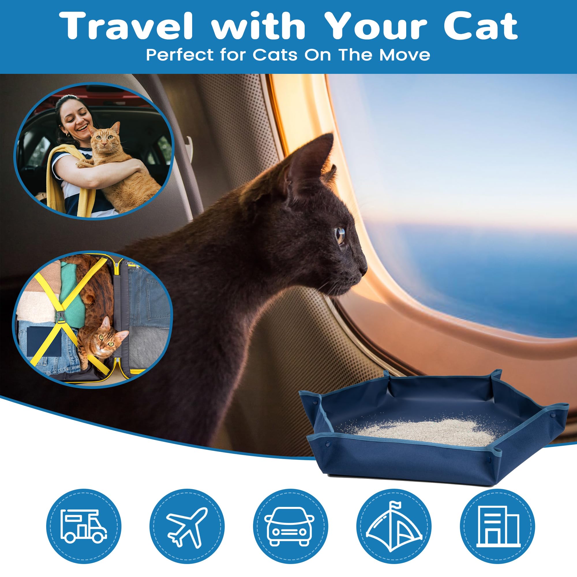 ZINGTERRA travel litter box waterproof liner demonstrates easy cleanup