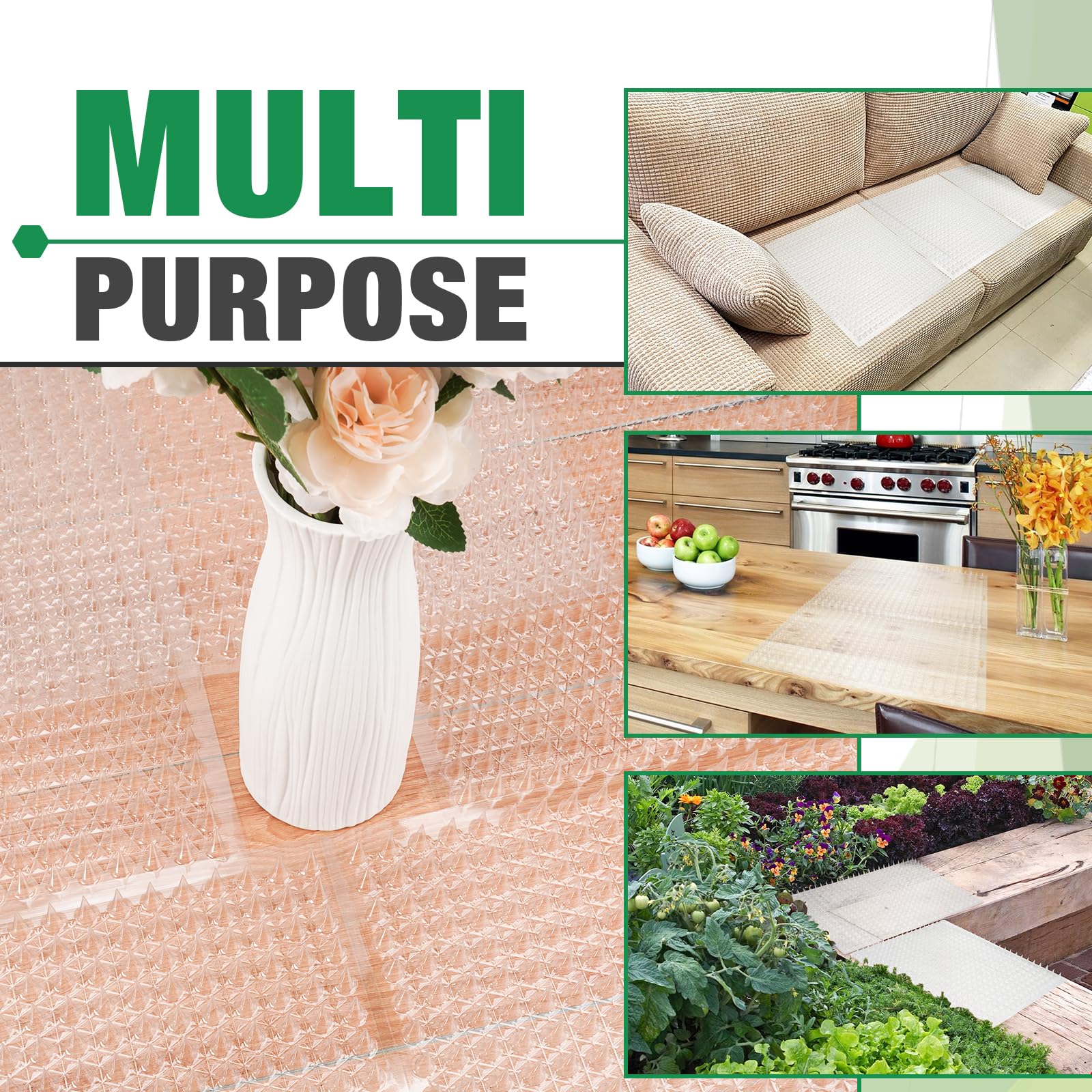 Zipcase cat repellent mats on walkway protects plants