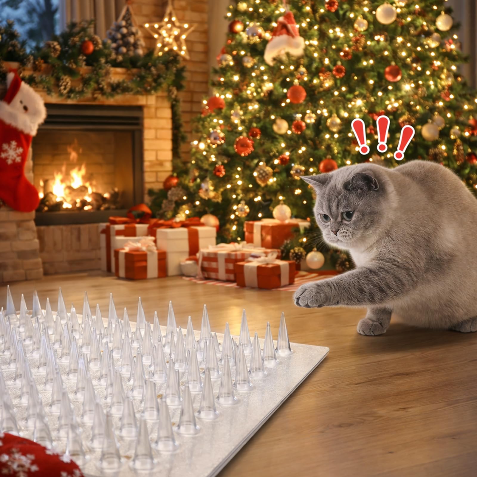 Zipcase scat mat dual-length spikes visual highlights varied heights for improved deterrence.