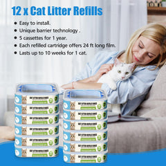 Zippland 24-foot litter bag extends usage with one cat between changes.