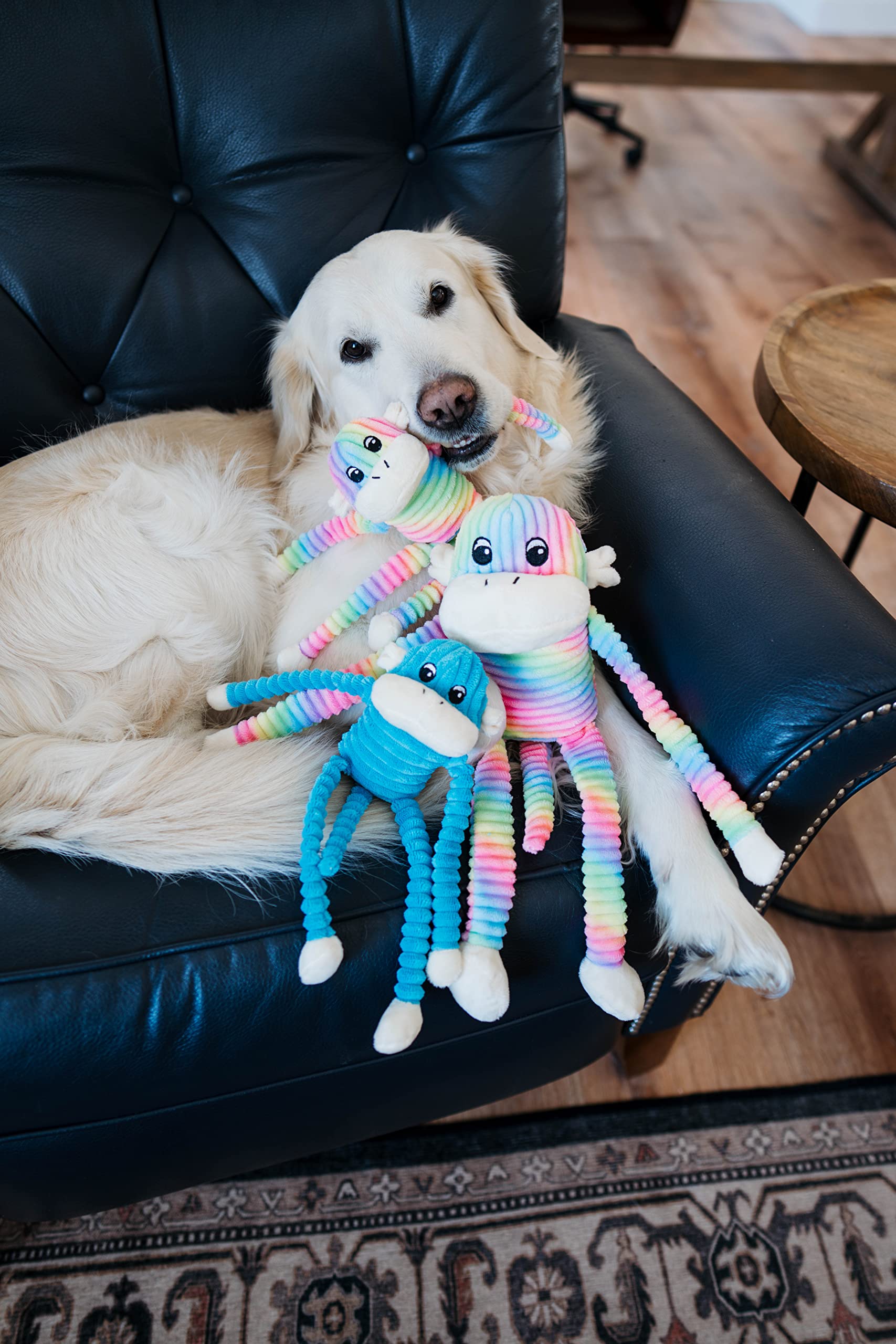 ZippyPaws Crinkle Monkey plush arms and tail designed for light play.