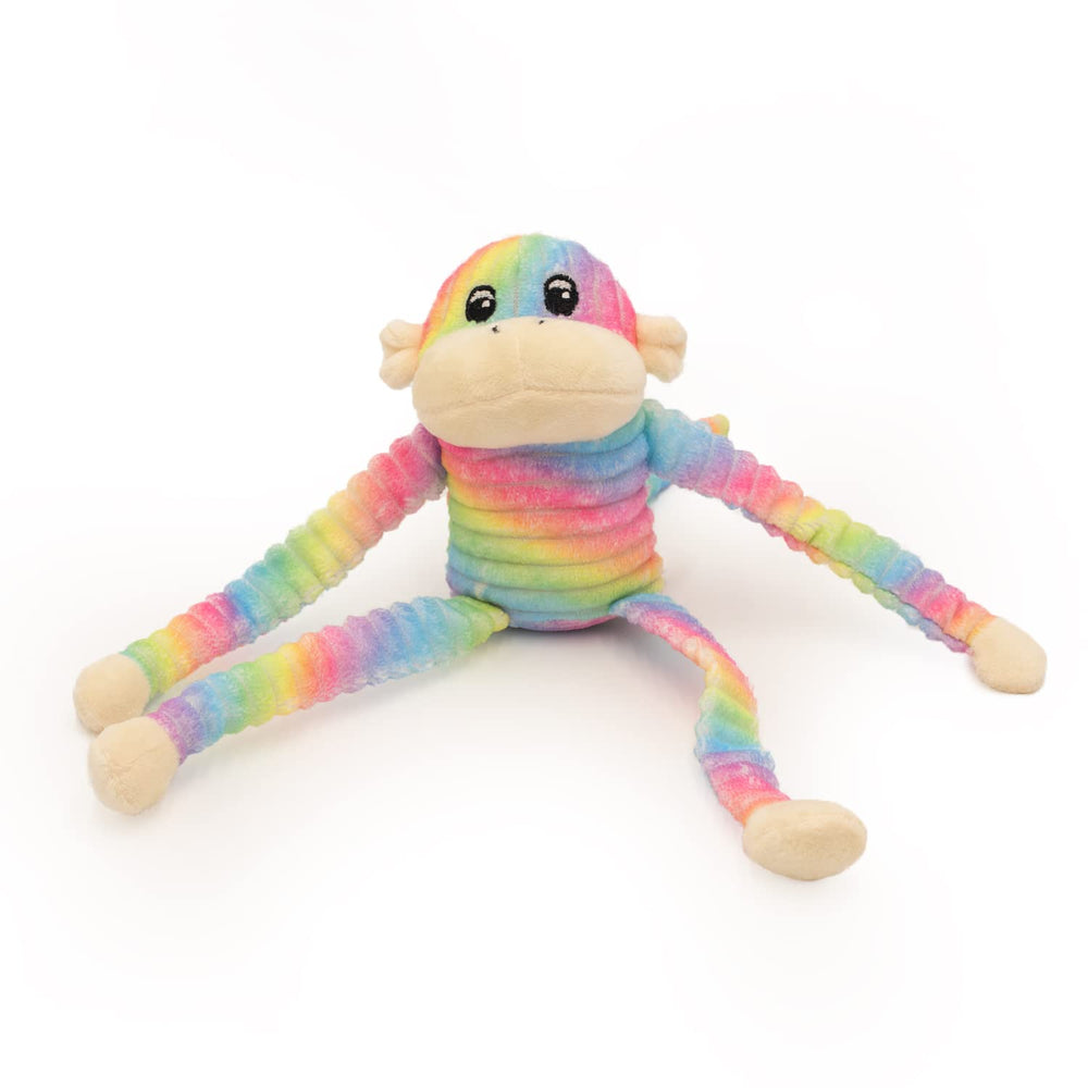 ZippyPaws Crinkle Monkey soft ribbed fabric ideal for cuddling sessions.