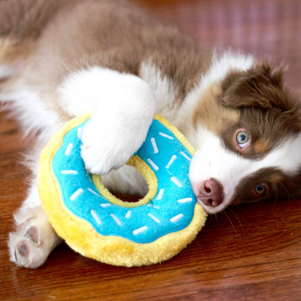 ZippyPaws Donutz no-stuffing design reduces mess during playtime