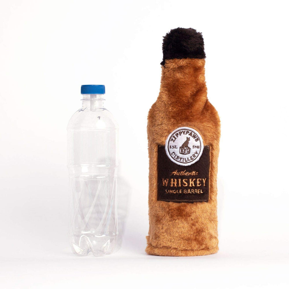 ZippyPaws Happy Hour Crusherz squeaky cap demonstrates replaceable cap for long-lasting squeak-powered fun.