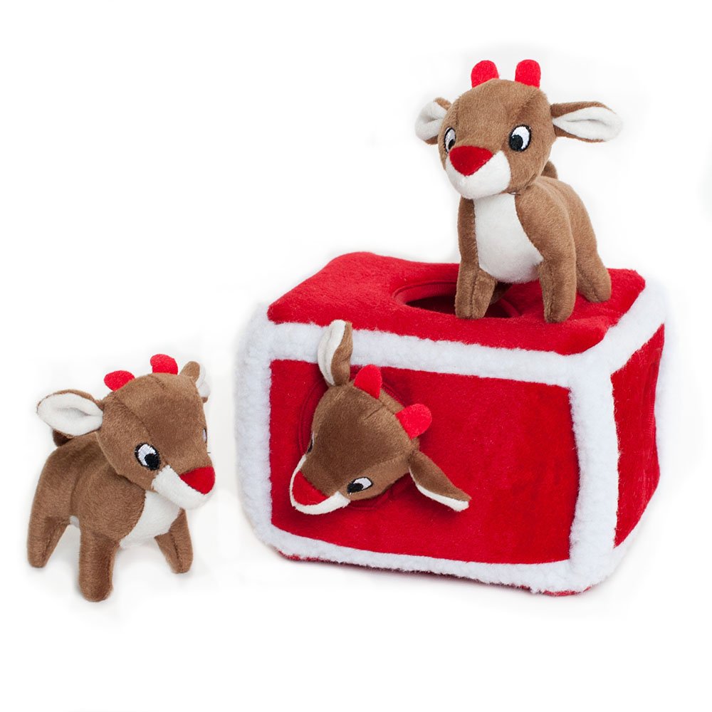 ZippyPaws Holiday Burrow madriguera recargable, permite rellenar Miniz para más juego