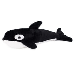 ZippyPaws Jigglerz Killer Whale front view with embroidered details for playful charm and durability