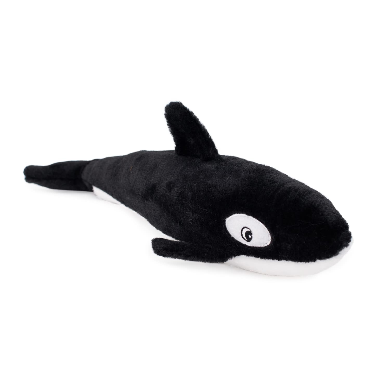 ZippyPaws Jigglerz Killer Whale stitched details emphasize long lasting safe puppy entertainment
