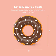 ZippyPaws Latex Donutz strawberry donut toy closeup shows squeaker for interactive play