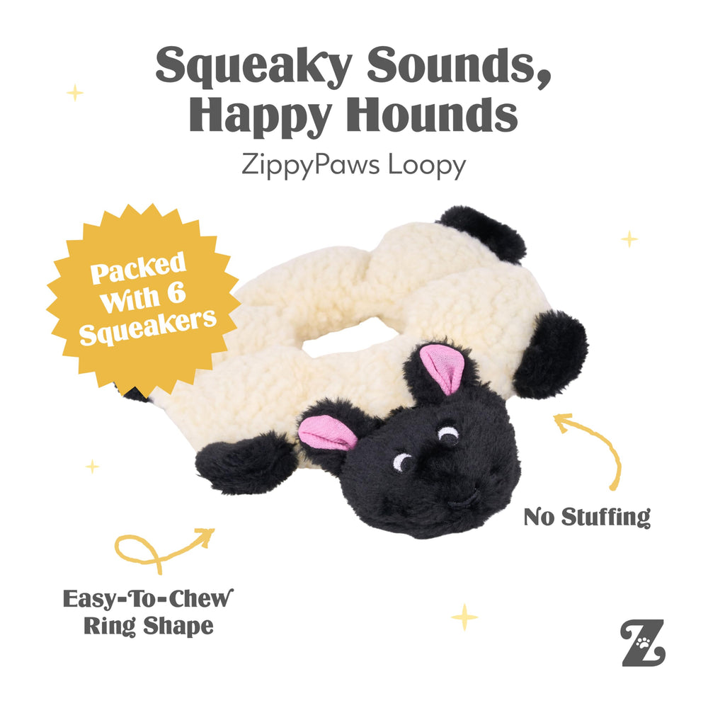 ZippyPaws Loopy close-up embroidery highlights cute detailing for durability