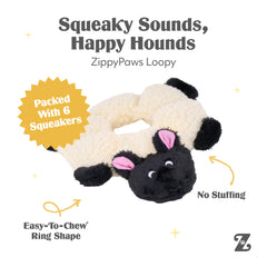 ZippyPaws Loopy close-up embroidery highlights cute detailing for durability