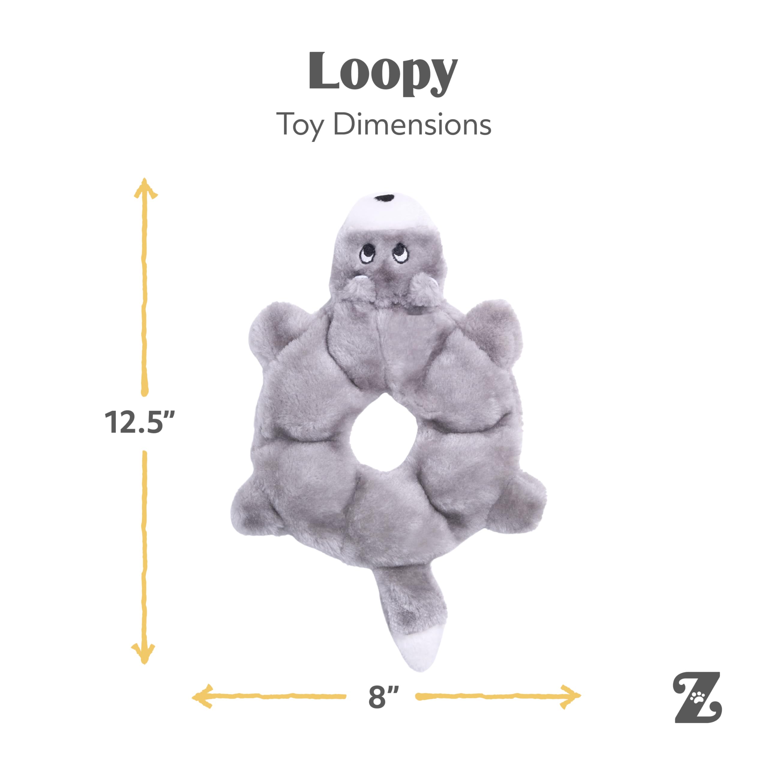 ZippyPaws Loopy Wolf six squeakers boost engagement and long-lasting entertainment.