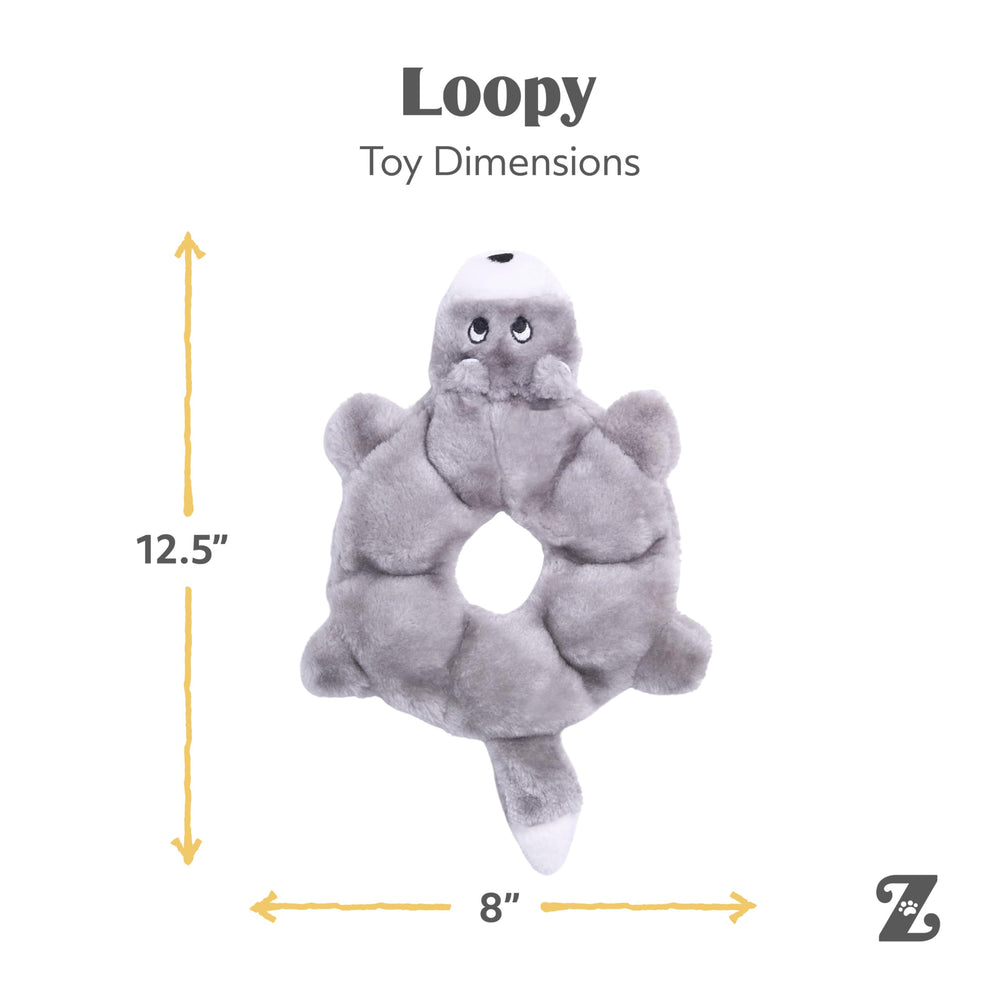 ZippyPaws Loopy Wolf six squeakers boost engagement and long-lasting entertainment.