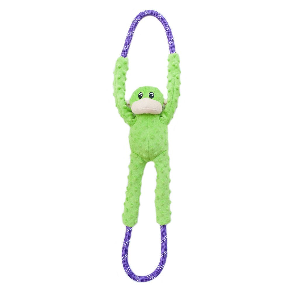 ZippyPaws RopeTugz monkey design closeup for durable tug play sessions